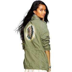 Ralph Lauren Denim & Supply Womens Jacket Military Field Native American Decal M